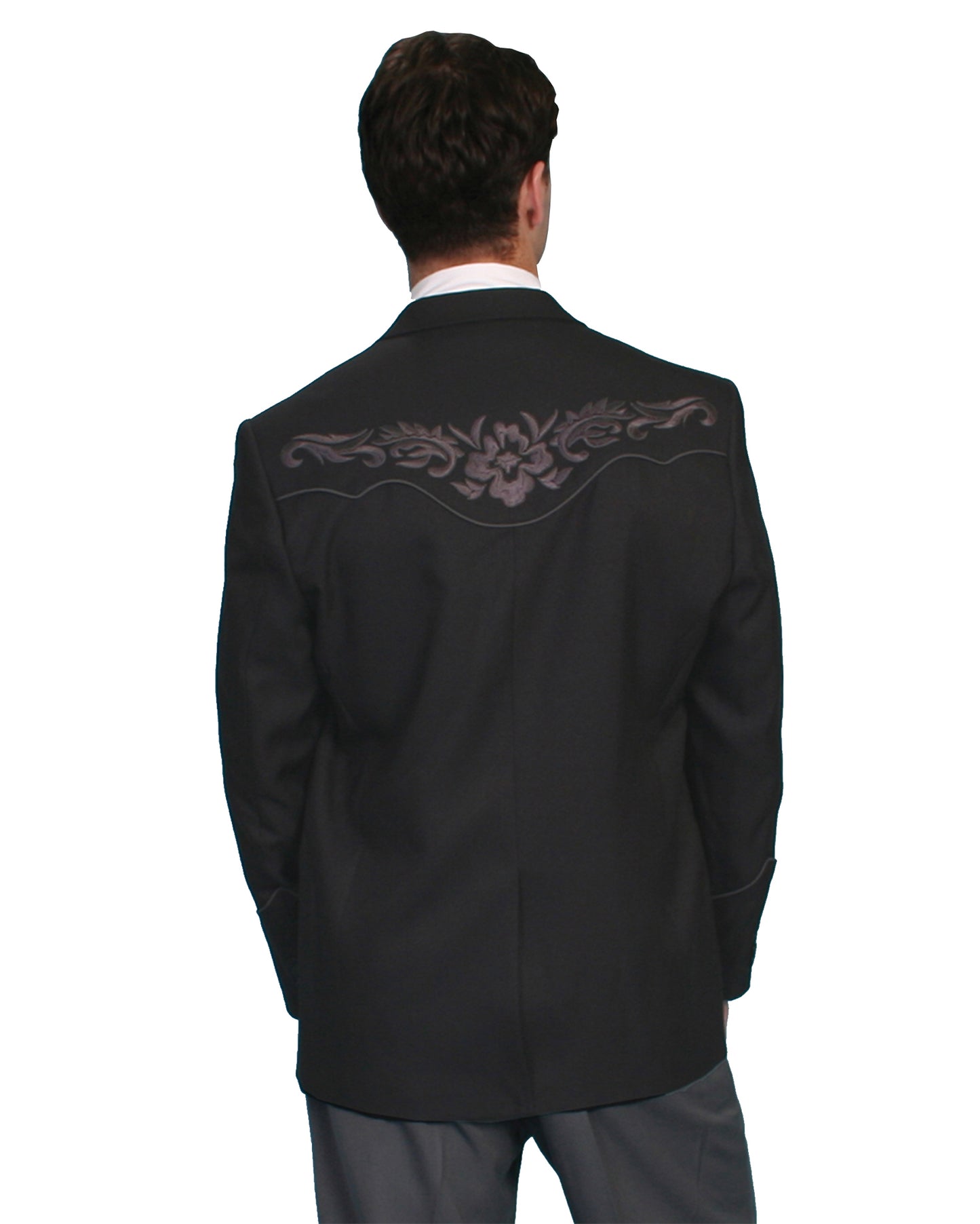 Men's Floral Tonal Western Blazer