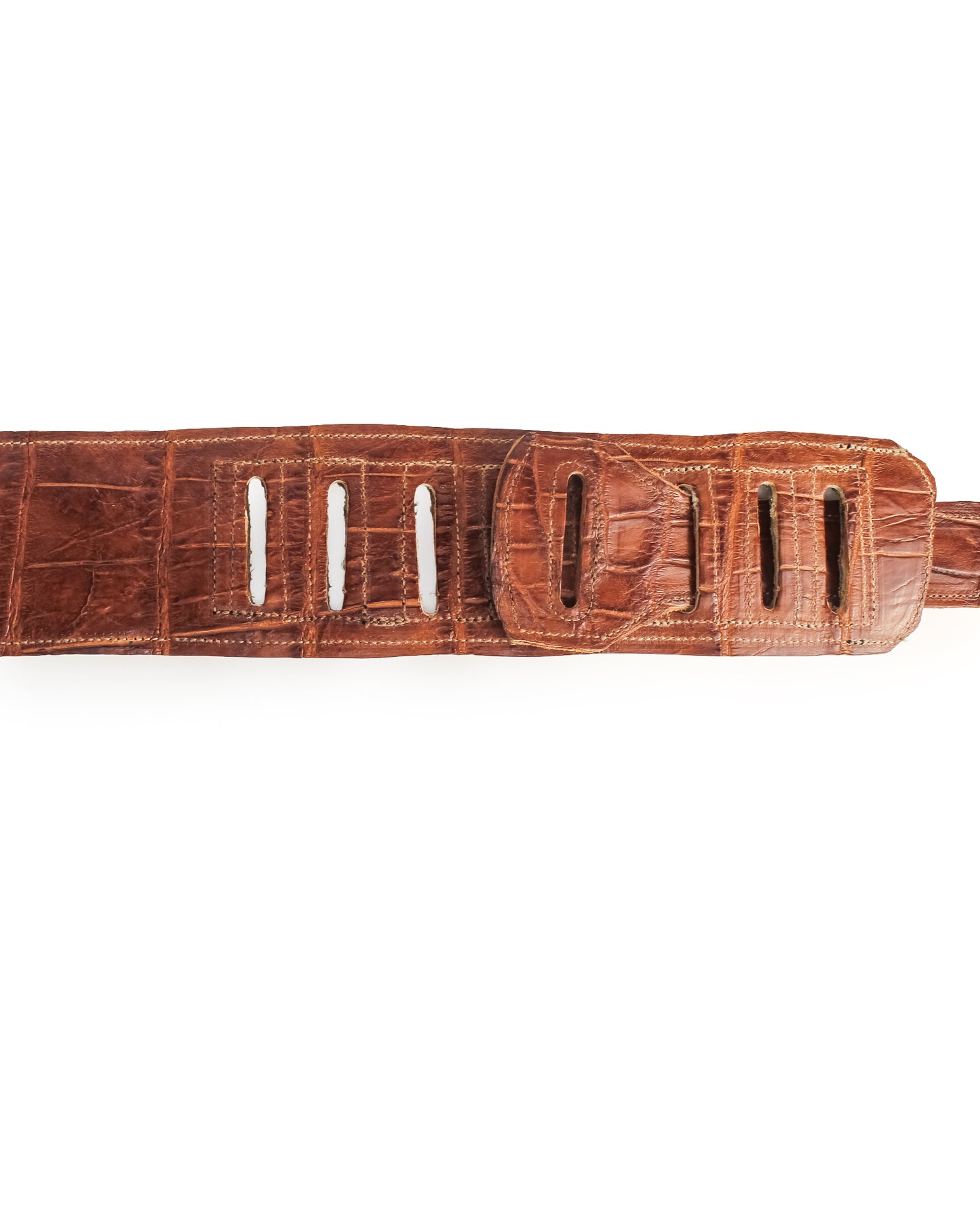 Alligator Guitar Strap - Cognac