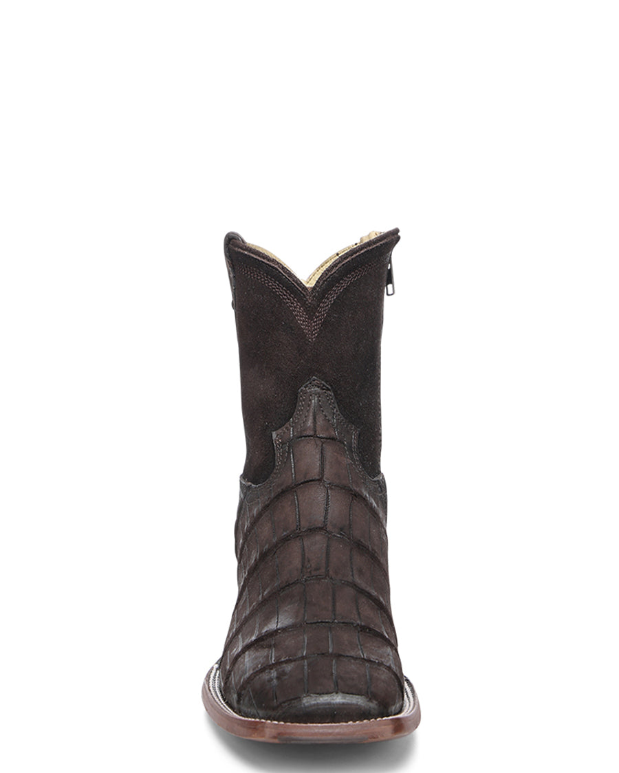 Men's Exotic Short Square Toe Western Boots