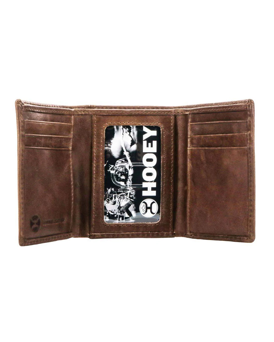 Hooey Classic Smooth Brown Trifold Wallet - Htf001-Br