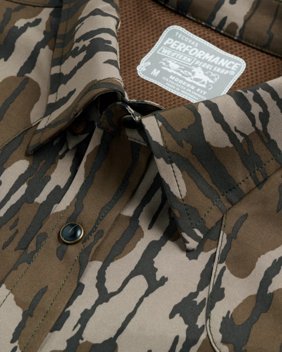 Men's Tecovas X Mossy Oak Short Sleeve Performance Western Shirt - 61103-Mob