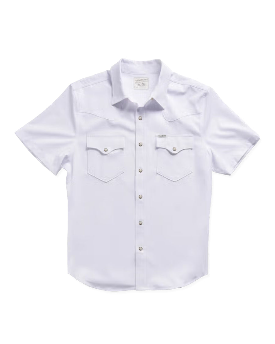 Men's Performance Short Sleeve Western Pearl Snap Shirt - 40364-Wht