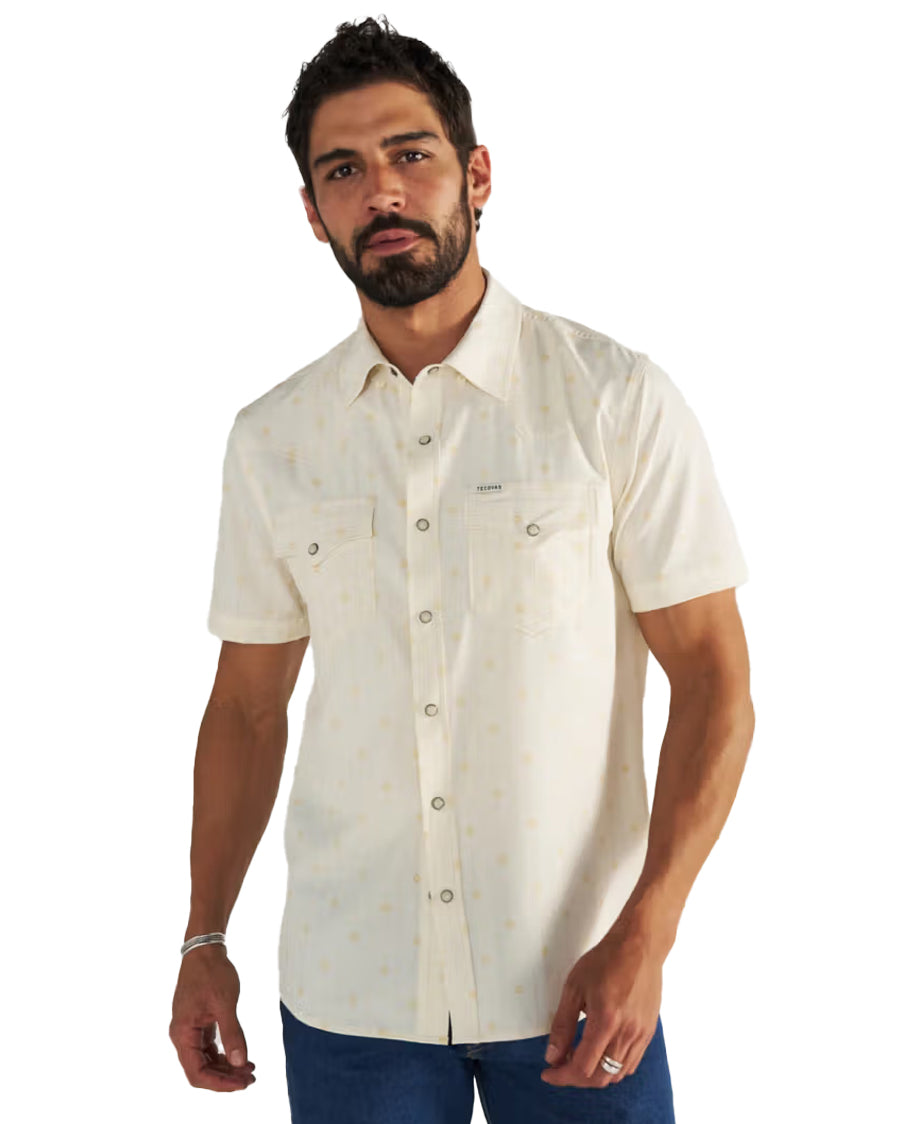 Tecovas Men's Performance Short Sleeve Western Pearl Snap Shirt