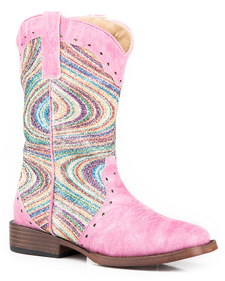Girls' Glitter Swirl Western Boots by Roper from Skip’s Western Outfitters | KAR-09-018-1901-2758-PI-090-M