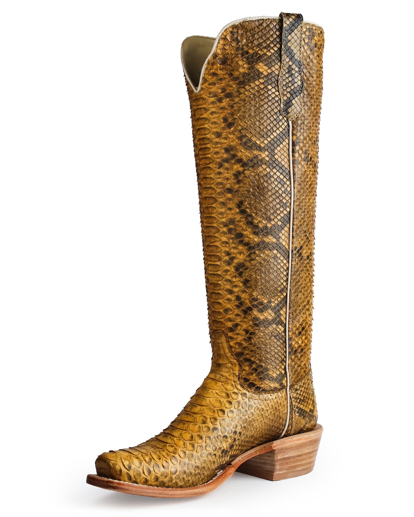Women's Champagne Tall Exotic Western Boots - Rwl7212-1