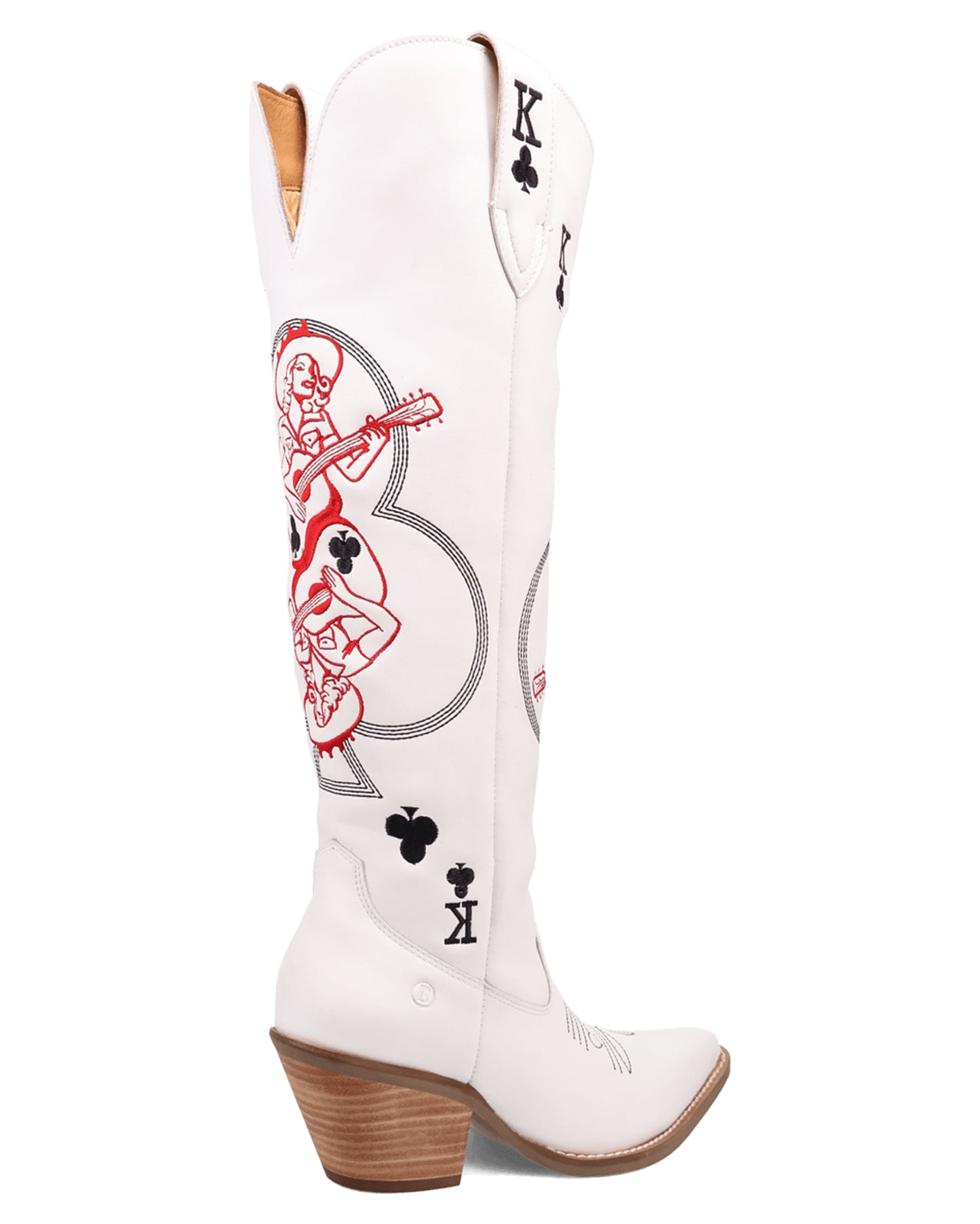 Dingo Women's King Of Clubs Western Boots in White with Snip Toe at Skip's Western Outfitters | DI2231-White