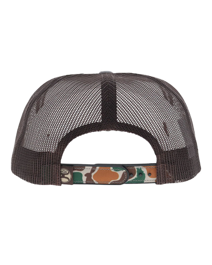 Sportsman 5-Panel Hooey Outfitters Buck Embroidery And Camo Bill Trucker Hat - Osfa - 6040T-Whbr