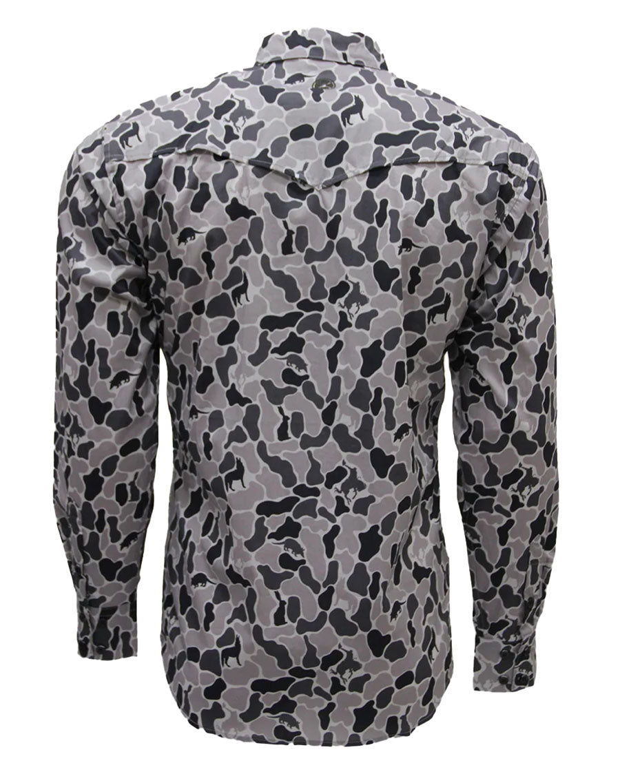 Men's Maverick Camo Print All Over Long Sleeve Performance Western Shirt - Ht2691Gyca