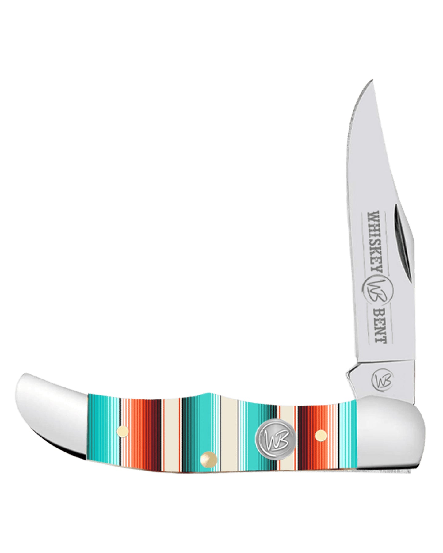 Serape Coastal Acrylic Mini Hunter Knife - Wb14-01 by Whiskey Bent Knives from Skip’s Western Outfitters | WBK-WB14-01-SERAPE-COASTAL
