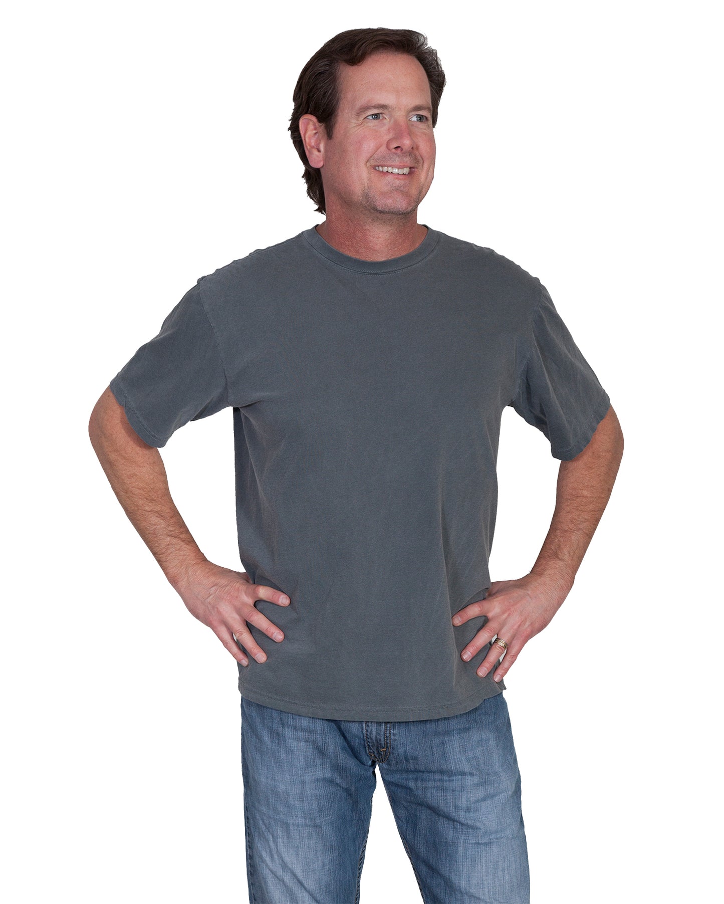 Men's Cotton T-shirt by Scully from Skip’s Western Outfitters | SCU-TR-057-CHA-M-CHARCOAL