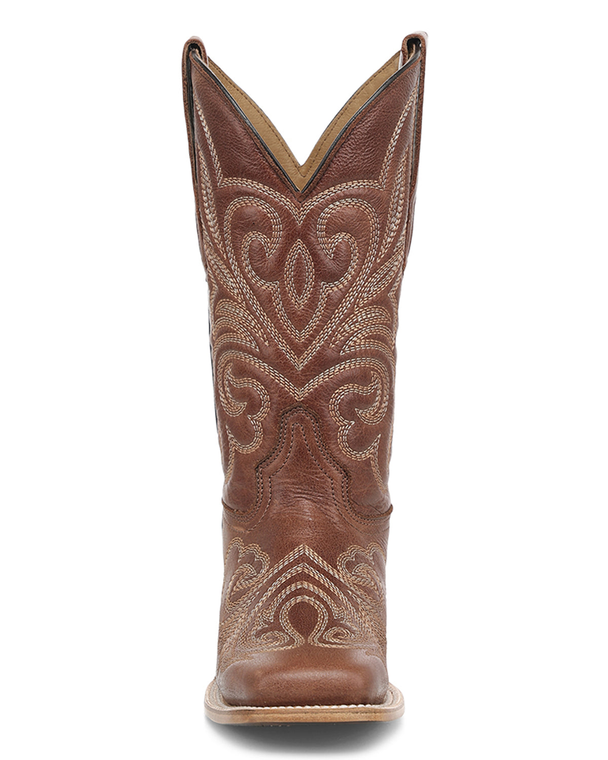 Circle G Women's Shedron Curved Embroidery Pattern Wide Square Toe Western Boots - L6464