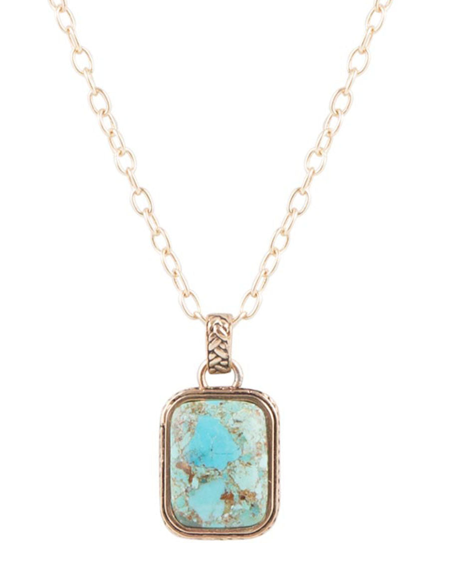Women's Credence Genuine Turquoise Pendant Necklace - Brain01T01B