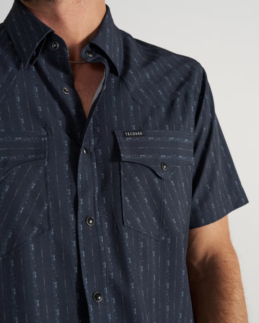 Men's Performance Short Sleeve Western Pearl Snap Shirt - 40364-Dan