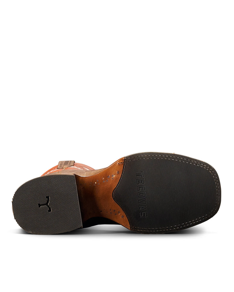 Men's The Doc In Dark Chestnut & Burnt Orange Bison Western Boots - 10031-Dbo