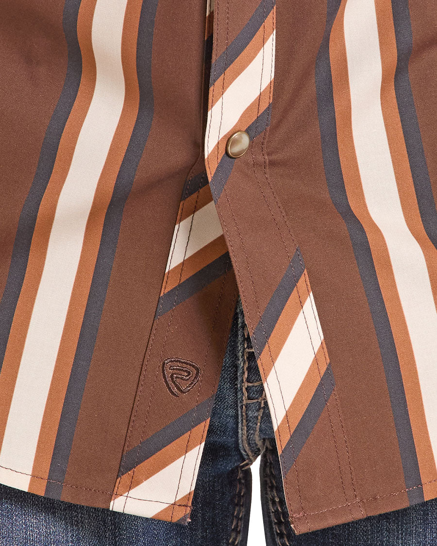 Men's Stripe Print Long Sleeve Snap Western Shirt - Bmn2S10119-24