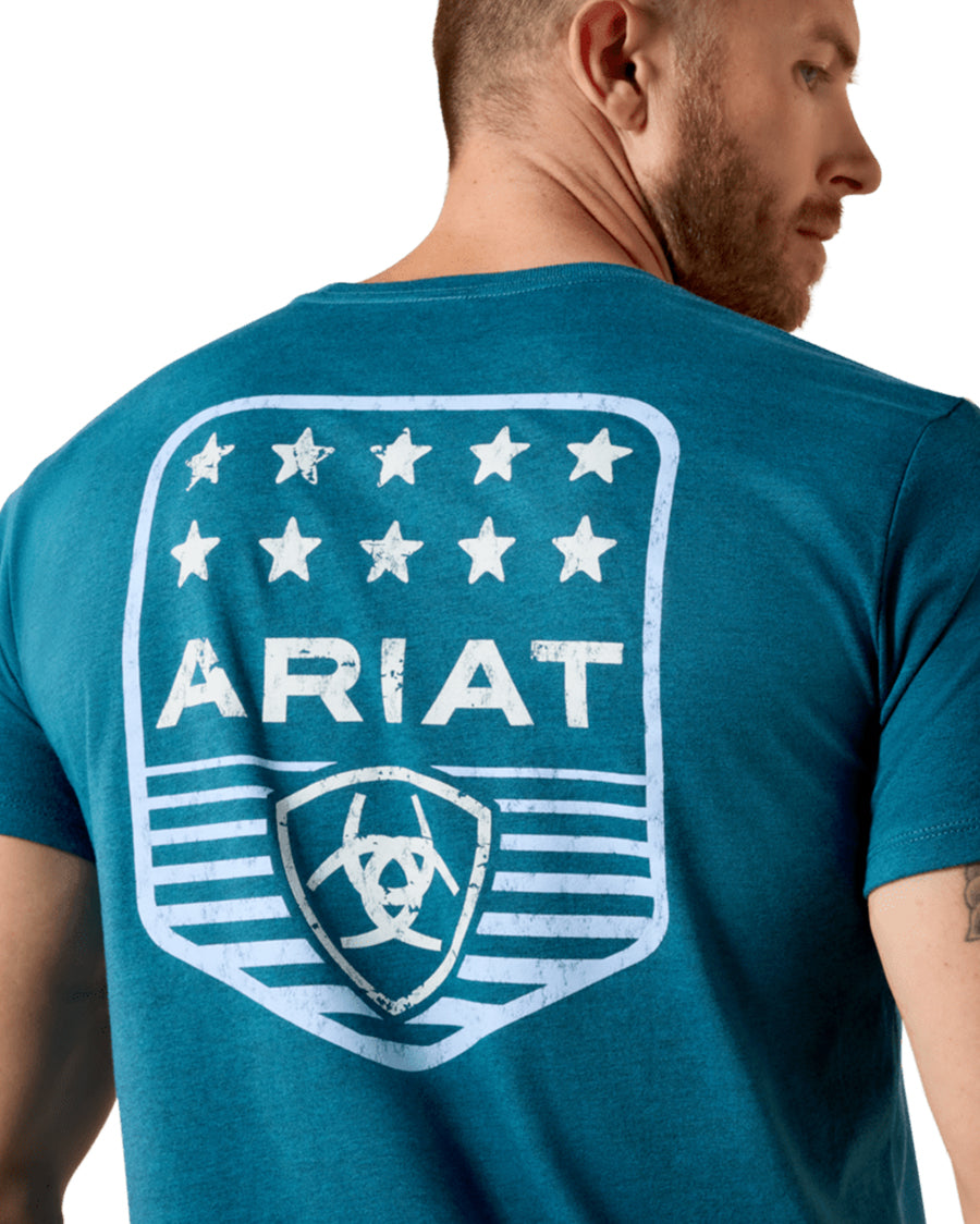 Men's Ariat Stripe Patriotic Badge T-Shirt - 10073965