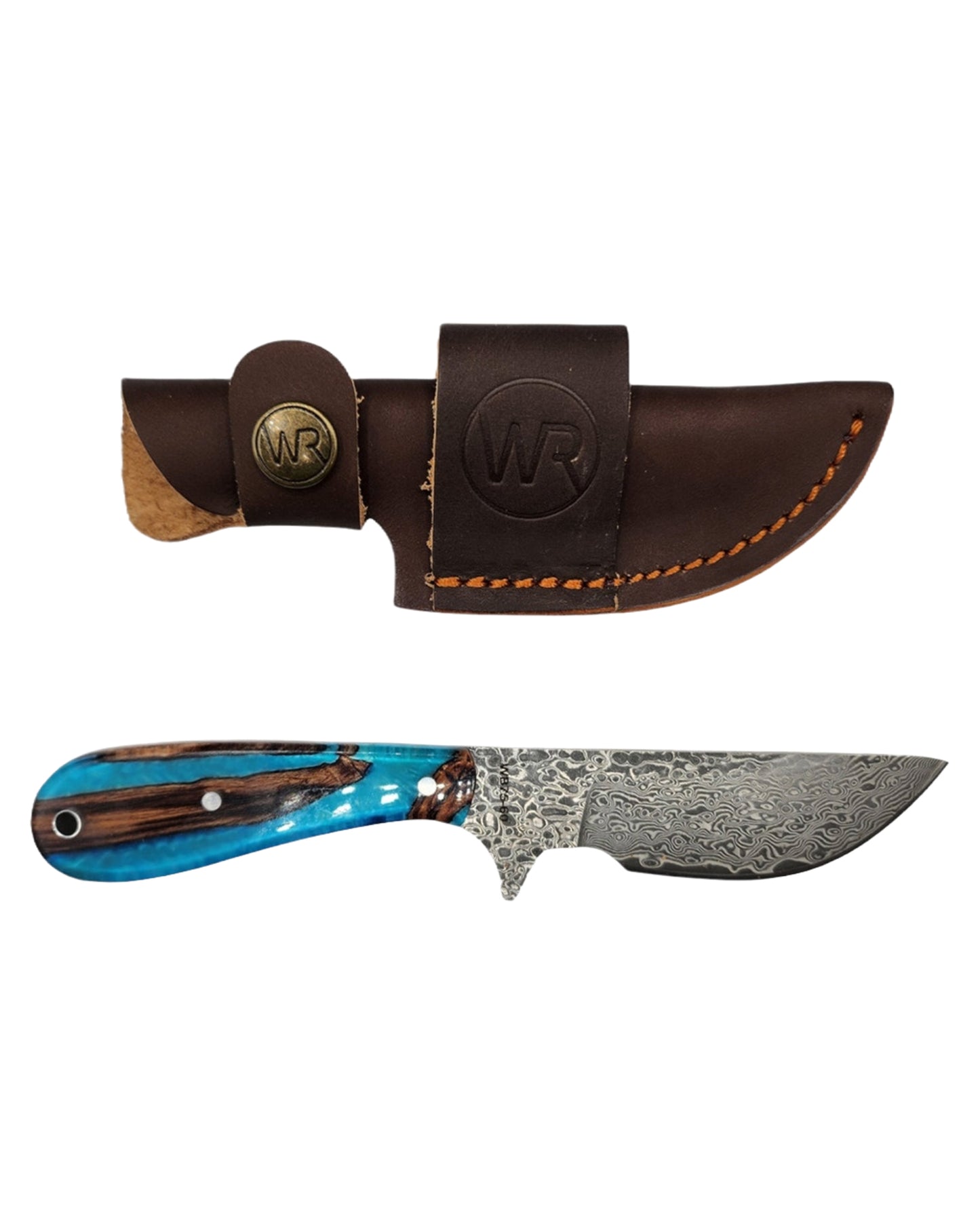 Spring Branch Acrylic Damascus Ciervo Skinner Knife - Wb75-60