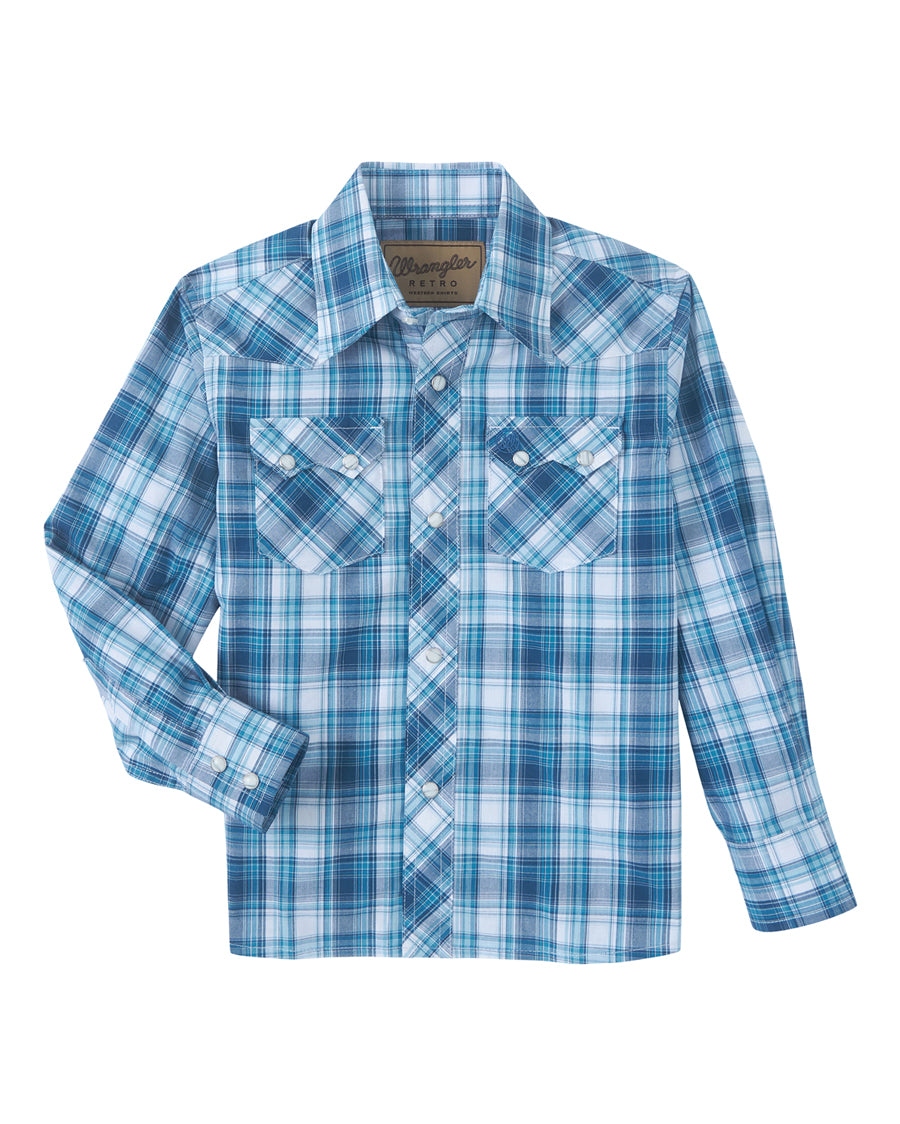 Boys' Retro Long Sleeve Shirt by Wrangler from Skip’s Western Outfitters | WRA-112347310-XXS-