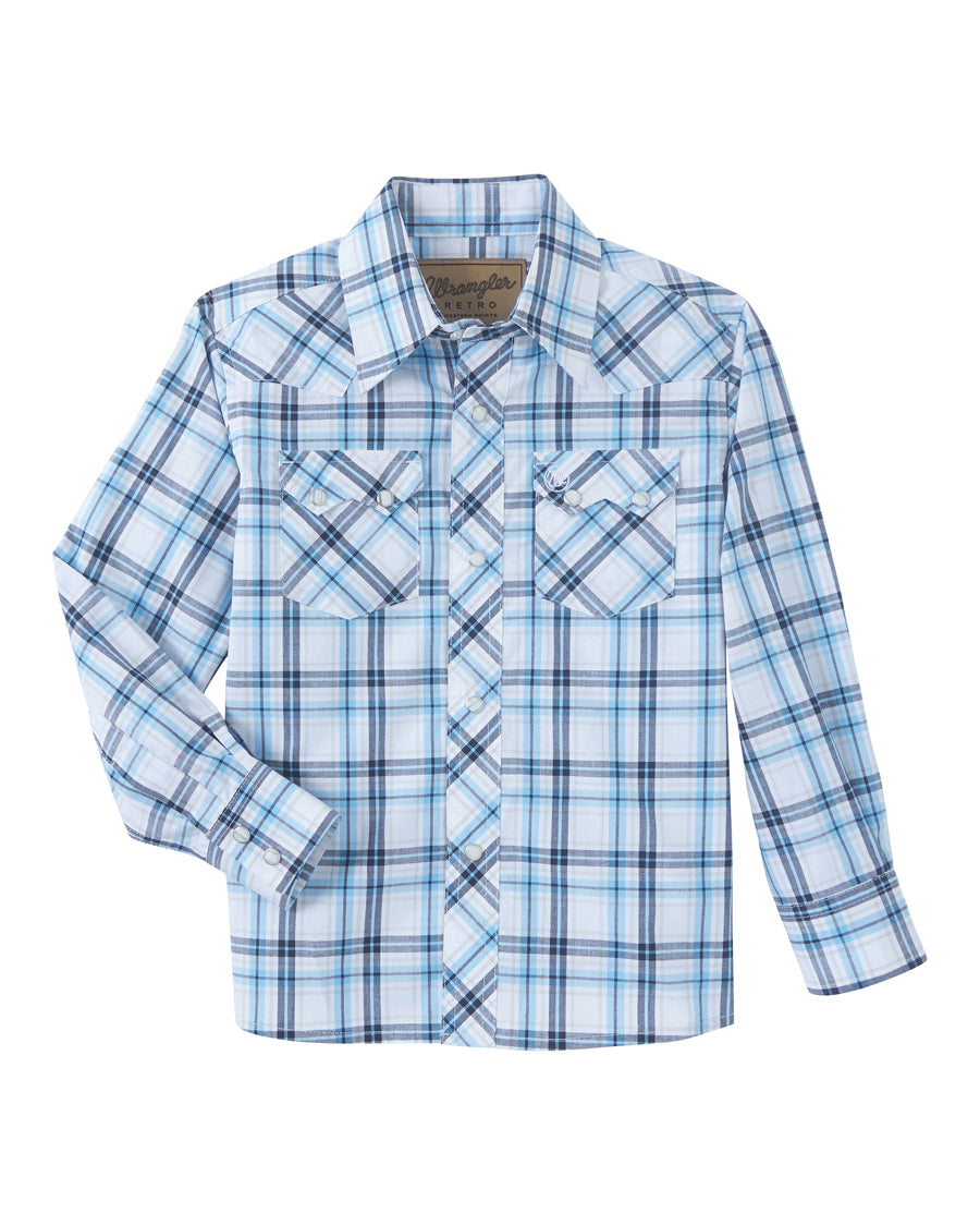 Boys' Retro Long Sleeve Shirt by Wrangler from Skip’s Western Outfitters | WRA-112347313-XXS-