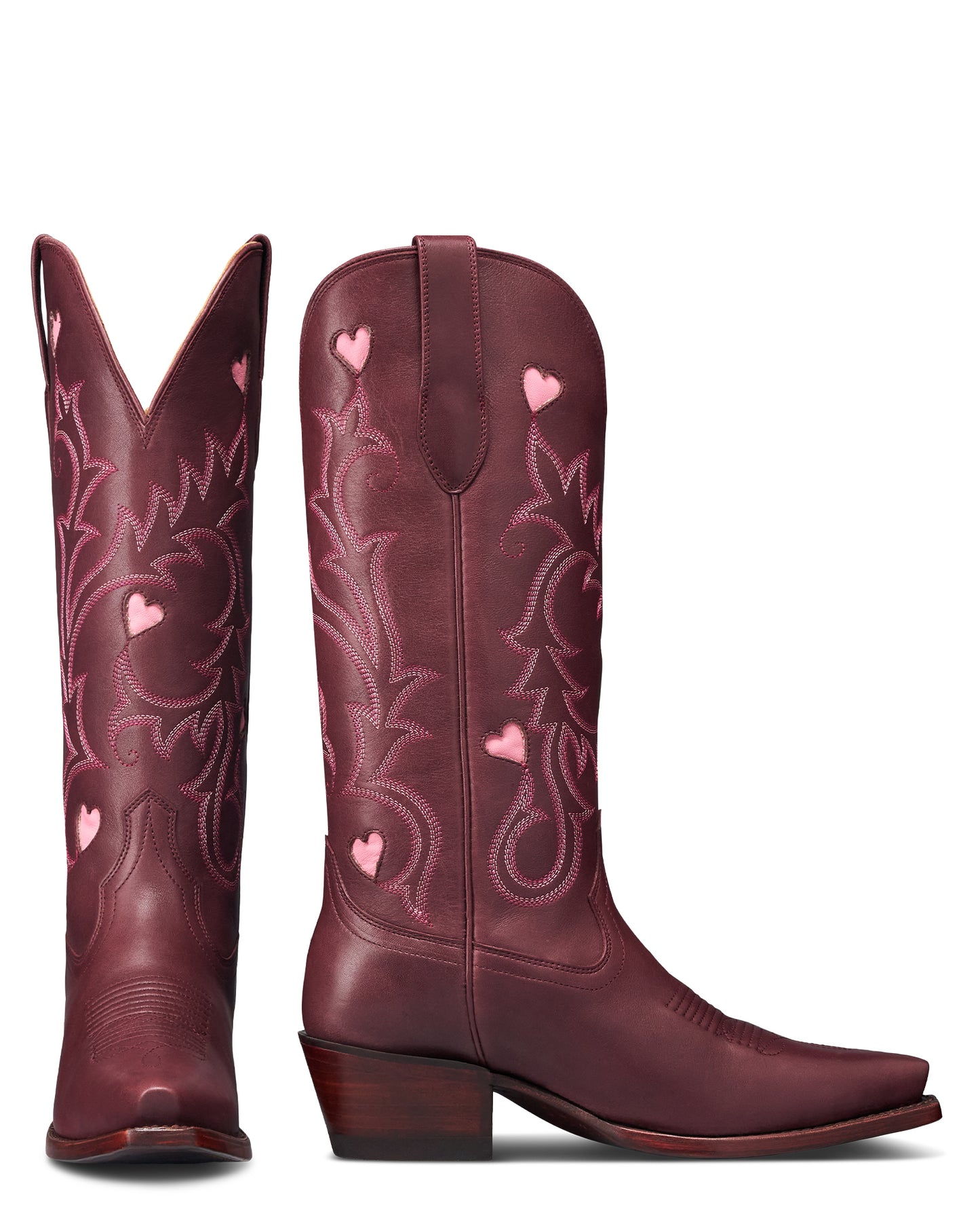 Women's The Annie Hearts Wine Cowhide - 21111-Win