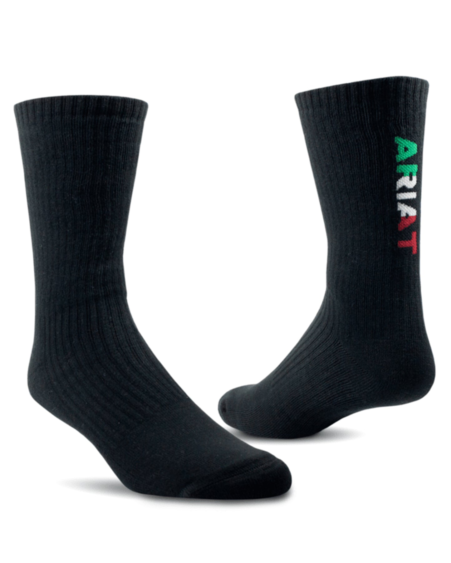 Premium Cotton Crew Socks by NESTERHOSIERY from Skip’s Western Outfitters | NES-AR2239-003-L-MEXICO-BLACK