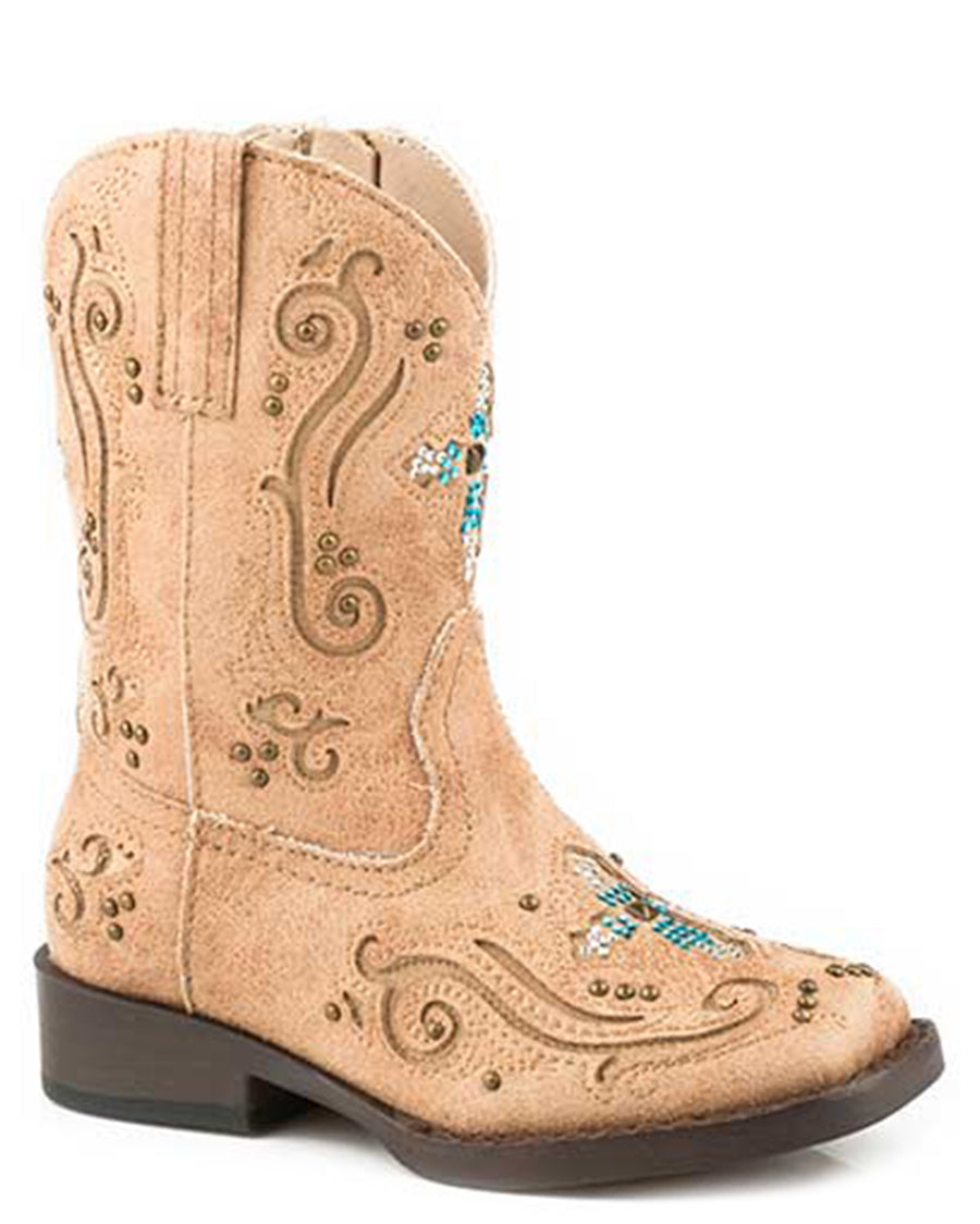Girls' Toddler Faith Western Boots by Roper from Skip’s Western Outfitters | KAR-09-017-1901-0990-TA-050-Tan