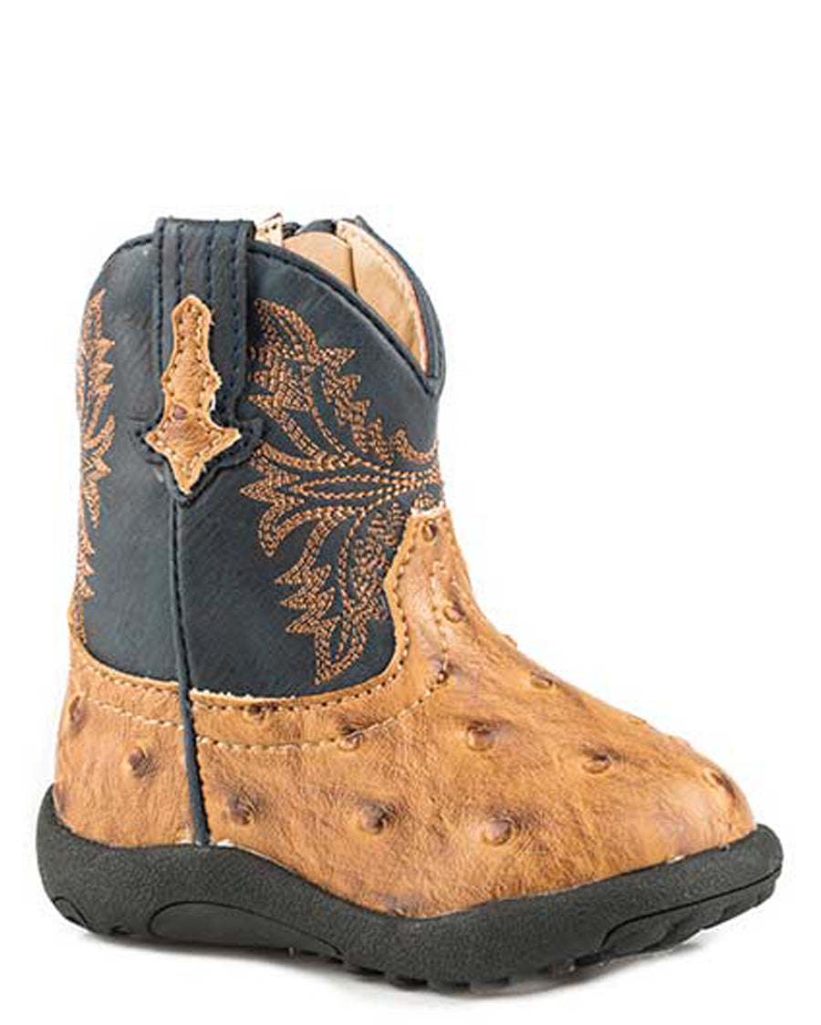 Infants' Cowbabies Cowboy Cool Ostrich Boots by Roper from Skip’s Western Outfitters | KAR-09-016-1224-1526-TA-010-M