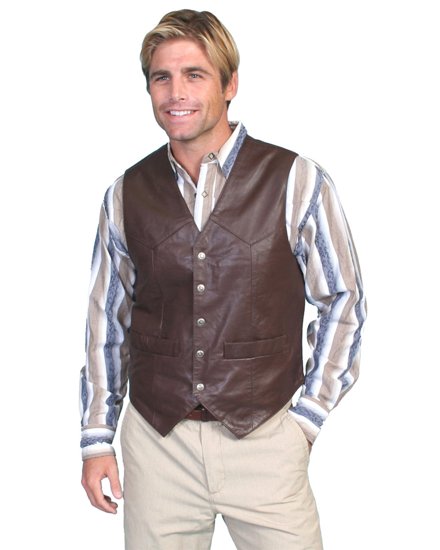 Men's Lambskin Vest by Scully from Skip’s Western Outfitters | SCU-507-143-L-BROWN