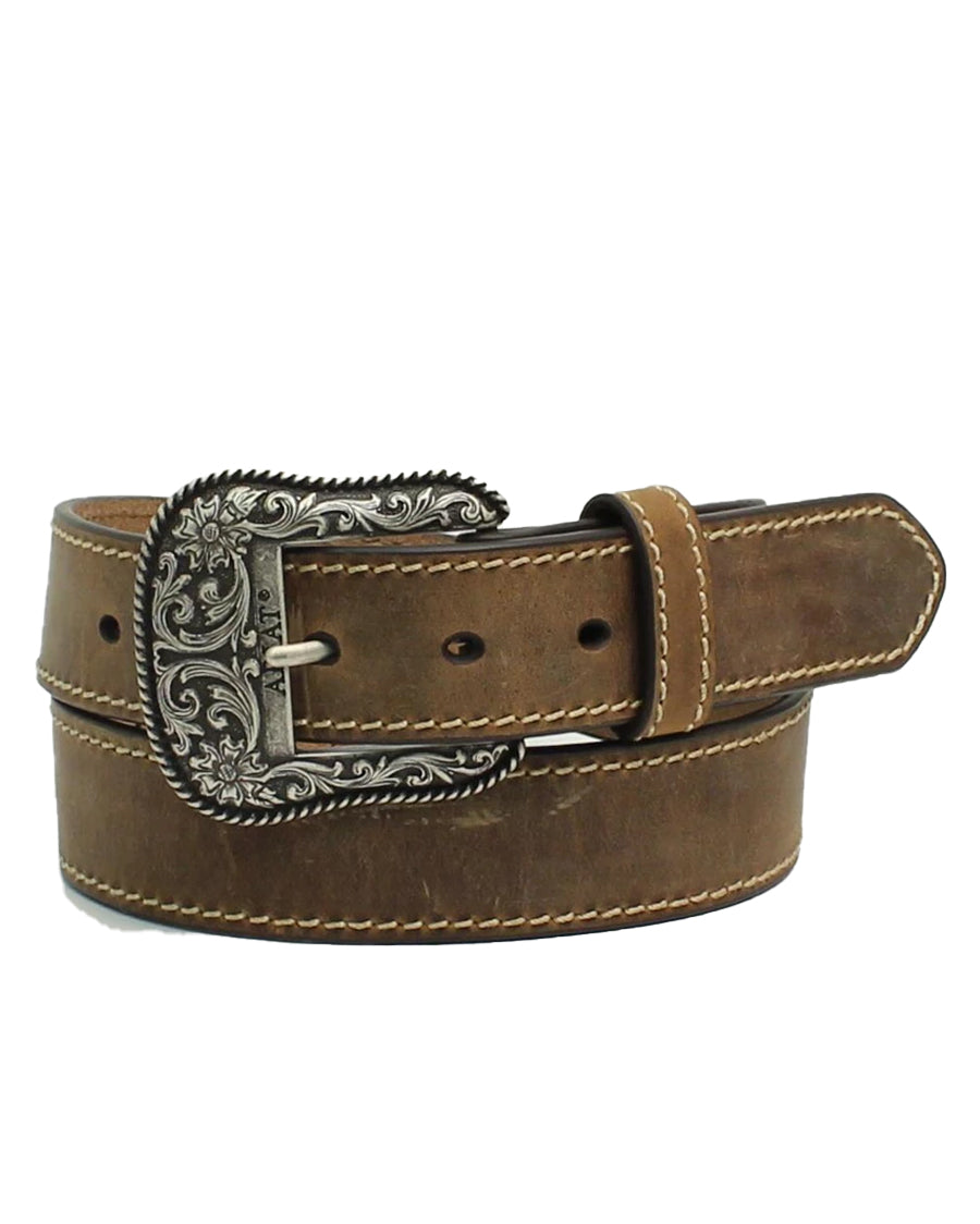 Women's Limited Edition Heavy Stitching Belt by Ariat Accessories from Skip’s Western Outfitters | MFW-A1523402-S-BROWN