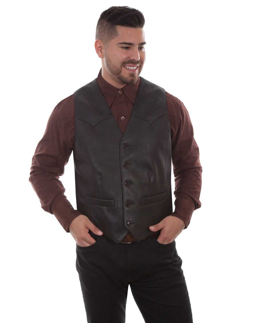 Men's Sleeveless Lambskin Leather Vest Skip's Western Outfitters Men's Sleeveless Lambskin Leather Vest Skip's Western Outfitters