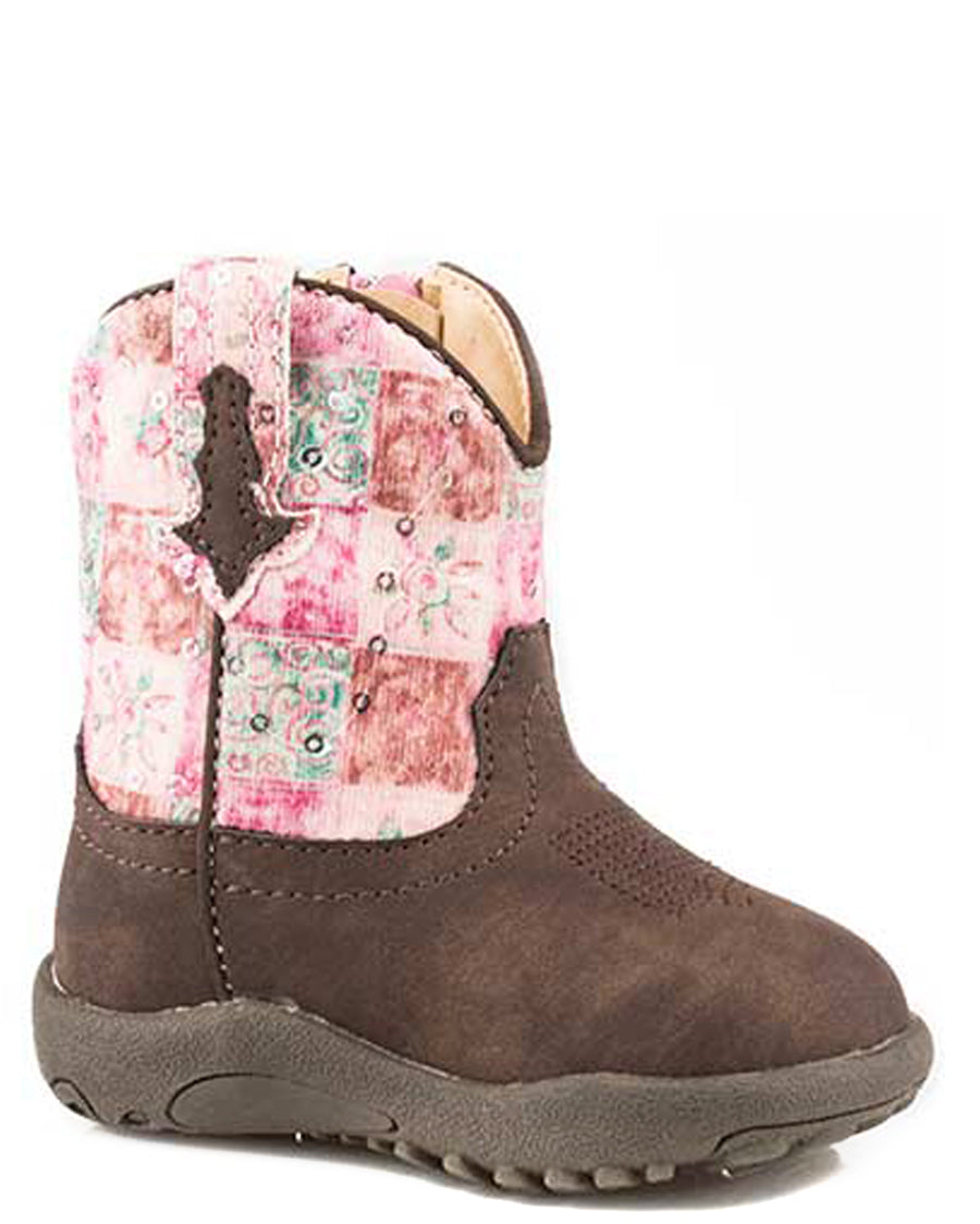 Infants' Cowbabies Floral Shine Vintage Boots by Roper from Skip’s Western Outfitters | KAR-09-016-1226-2046-BR-010-M