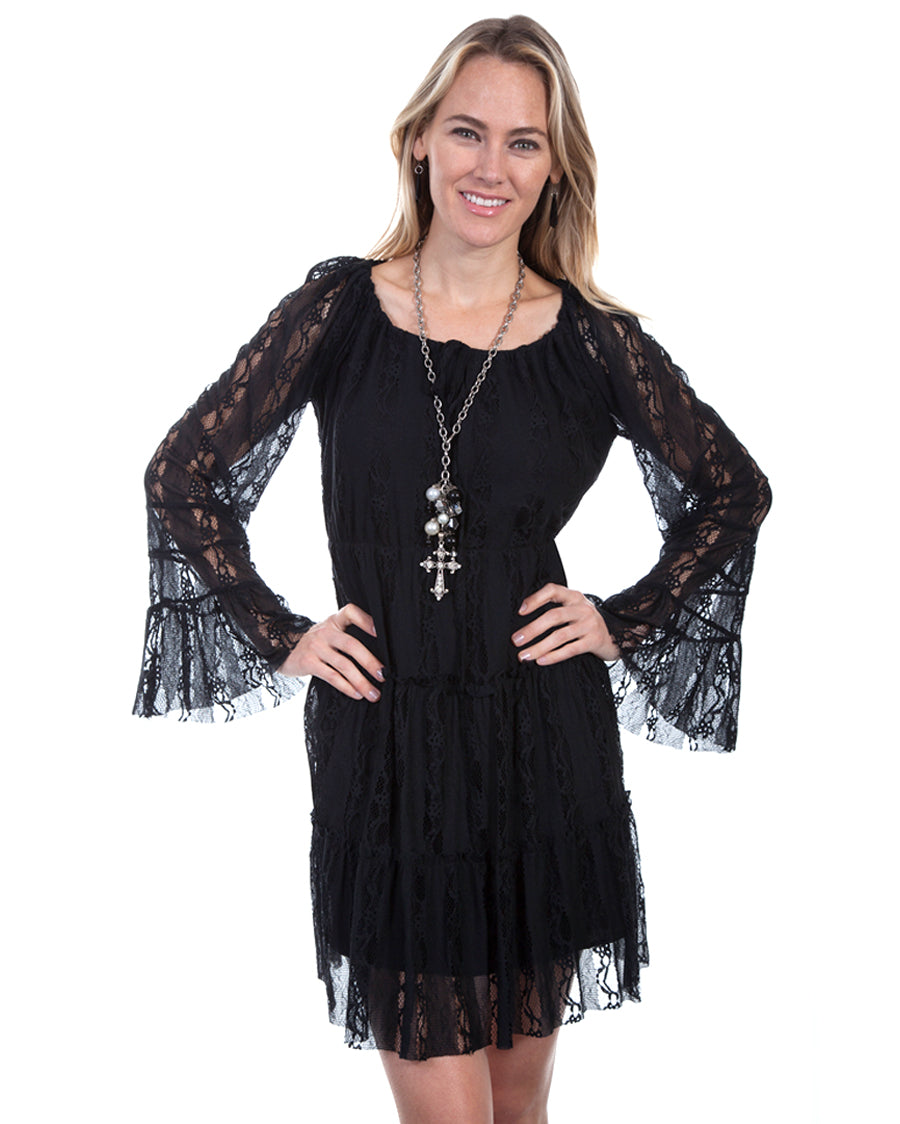 Women's Lace Dress by Scully from Skip’s Western Outfitters | SCU-HC81-BLK-XS-BLACK