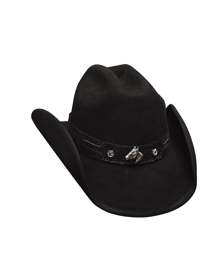 Kids' Horsing Around Wool Hat by Bullhide from Skip’s Western Outfitters | MOT-0483BL-L-Black
