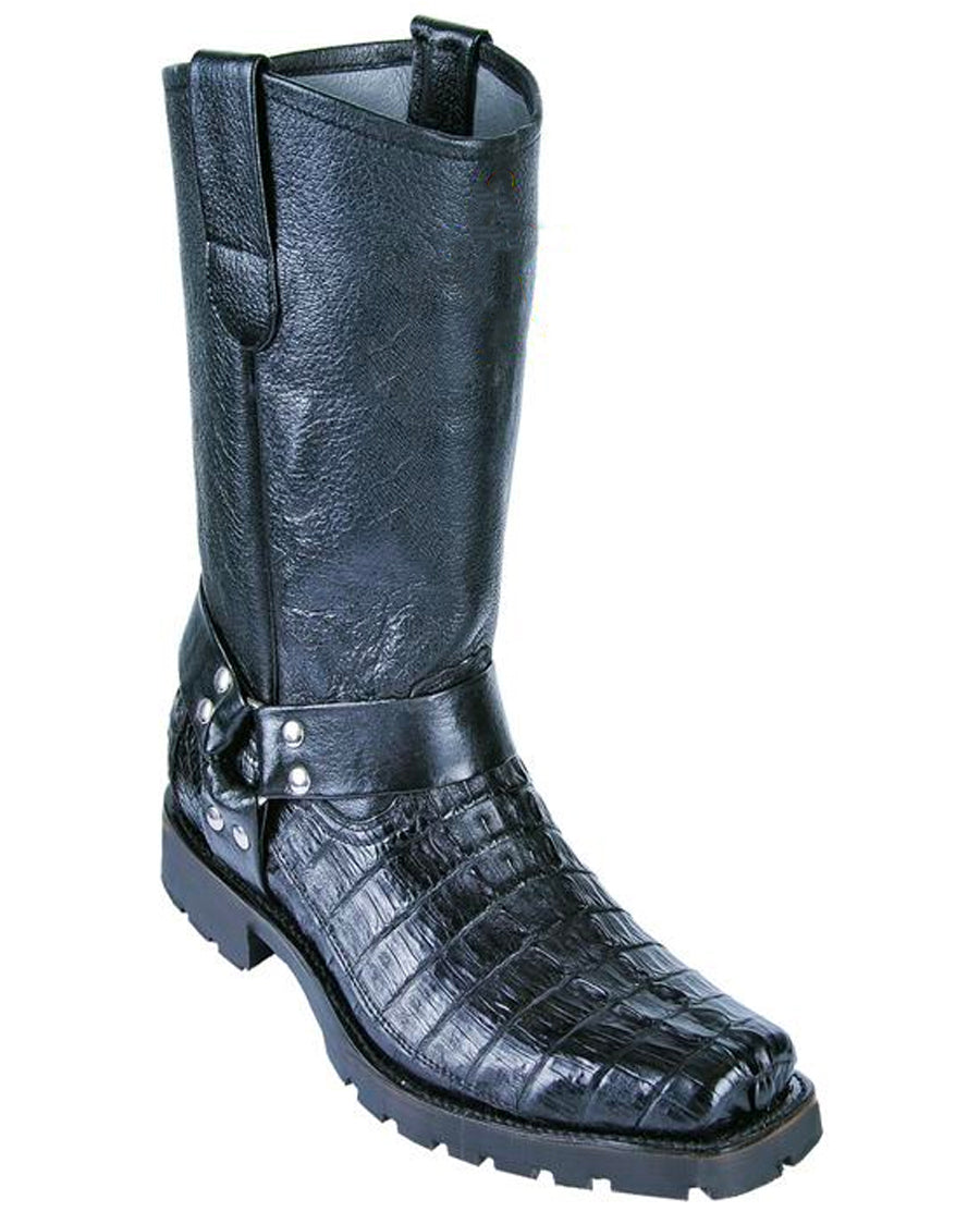 Men's Caiman Tail Biker Boots by Los Altos from Skip’s Western Outfitters | LOS-550105-060-EE