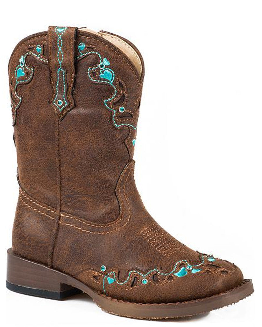 Toddlers' Hearts Boots by Roper from Skip’s Western Outfitters | KAR-09-017-1901-0997-BR-050-M