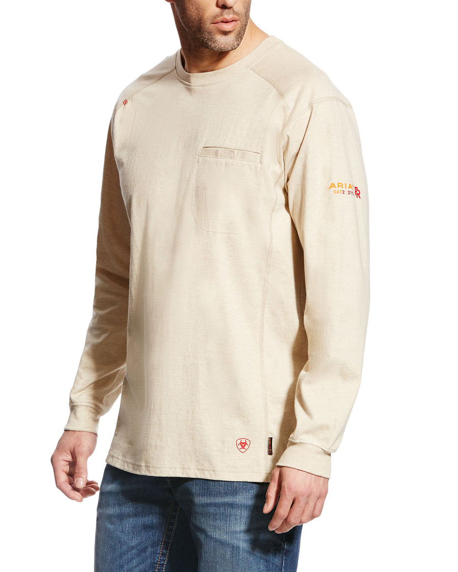 Men's Fire Resistant Air Long Sleeve T-Shirt by Ariat from Skip’s Western Outfitters | ARI-10022328-S-SandHeather