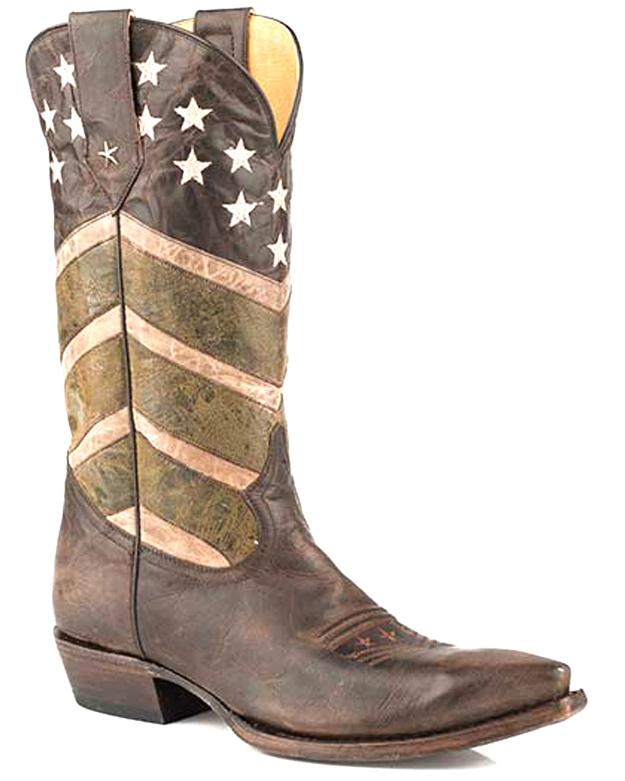 Men's Badge Army Fatique Flag Boots by Roper from Skip’s Western Outfitters | KAR-09-020-7001-0151-BR-070-D