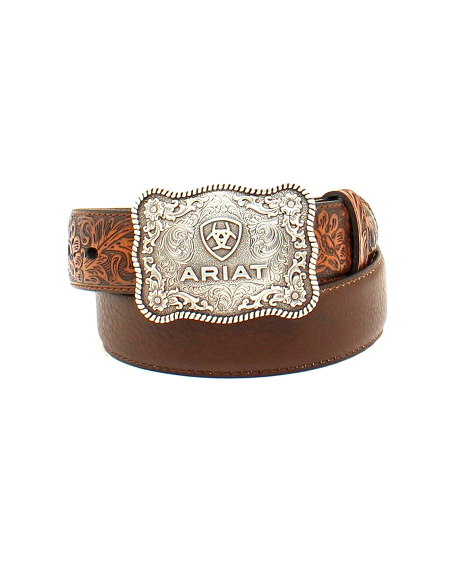 Kids' Leather Belt by Ariat Accessories from Skip’s Western Outfitters | MFW-A1301002-20-BROWNROWDY