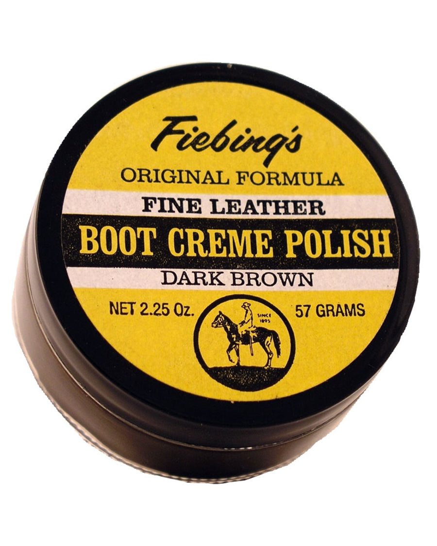 Boot Creme 2.5 oz - Dark Brown by Fiebings from Skip’s Western Outfitters | FIE-POLC28G002Z-Dark-Brown