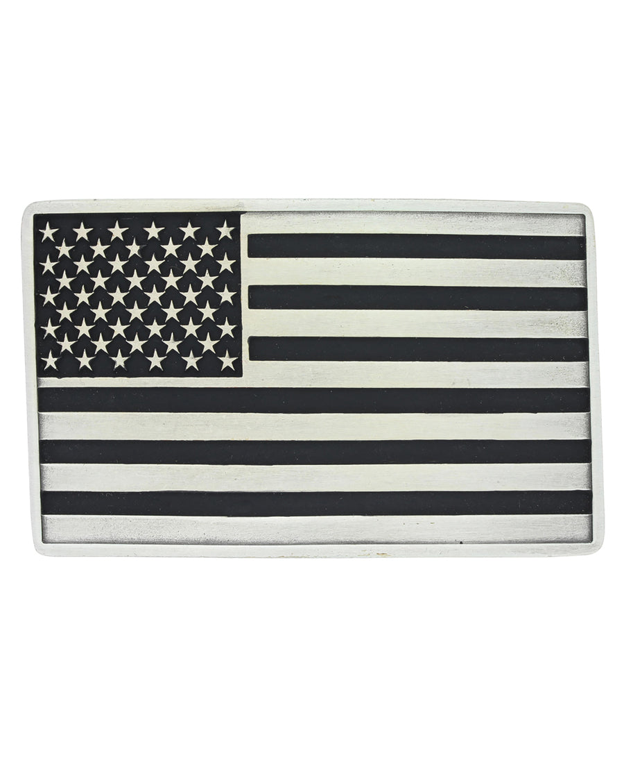 American Flag Attitude Buckle by Montana Silversmiths from Skip’s Western Outfitters | MON-A644-SIlver