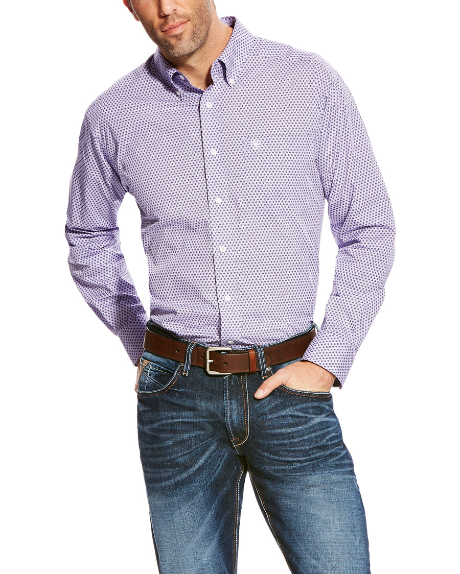 Mens WF Zilverton Classic Fit Western Shirt by Ariat from Skip’s Western Outfitters | ARI-10021007-S-Purple