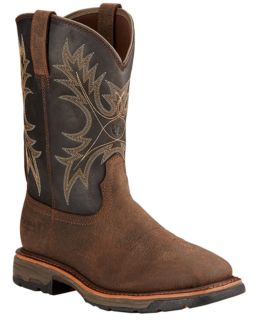 Men's Workhog Wide Square-Toe Boots by Ariat from Skip’s Western Outfitters | ARI-10017436-070-D