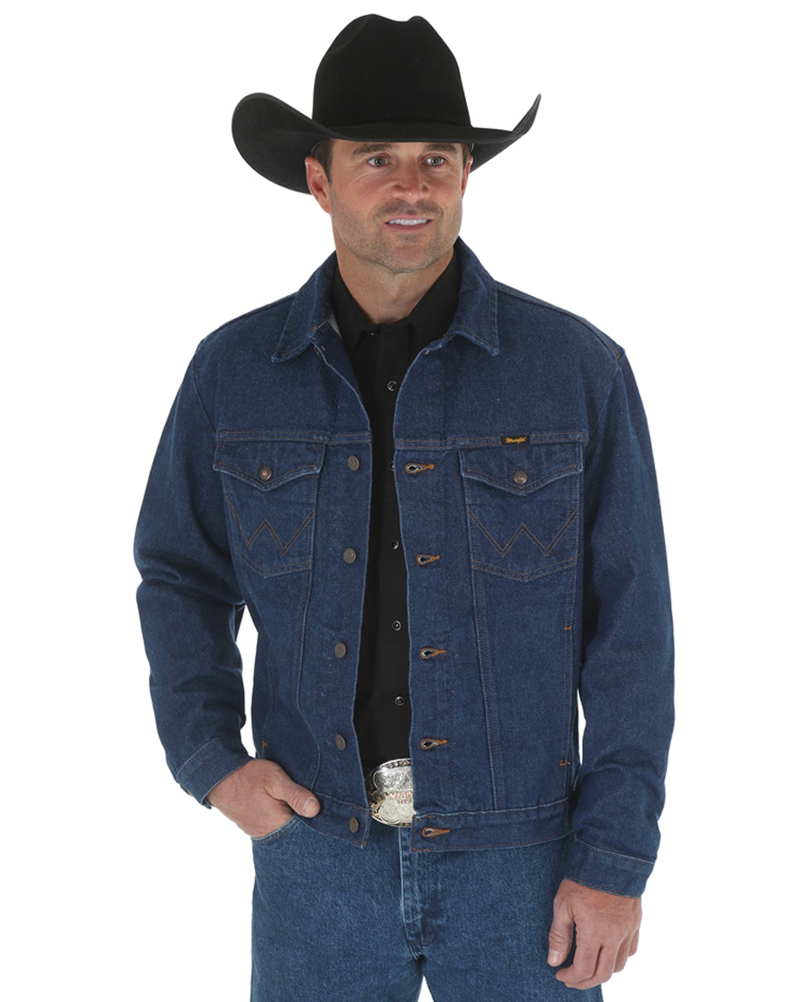 Men's Cowboy Cut Unlined Denim Jacket by Wrangler from Skip’s Western Outfitters | WRA-74145PW-S-DENIM