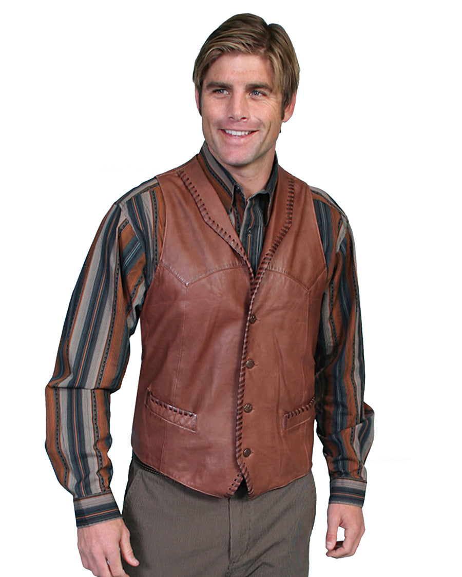 Men's Whip Stitch Lamb Vest by Scully from Skip’s Western Outfitters | SCU-206-171-S-RANCHTAN