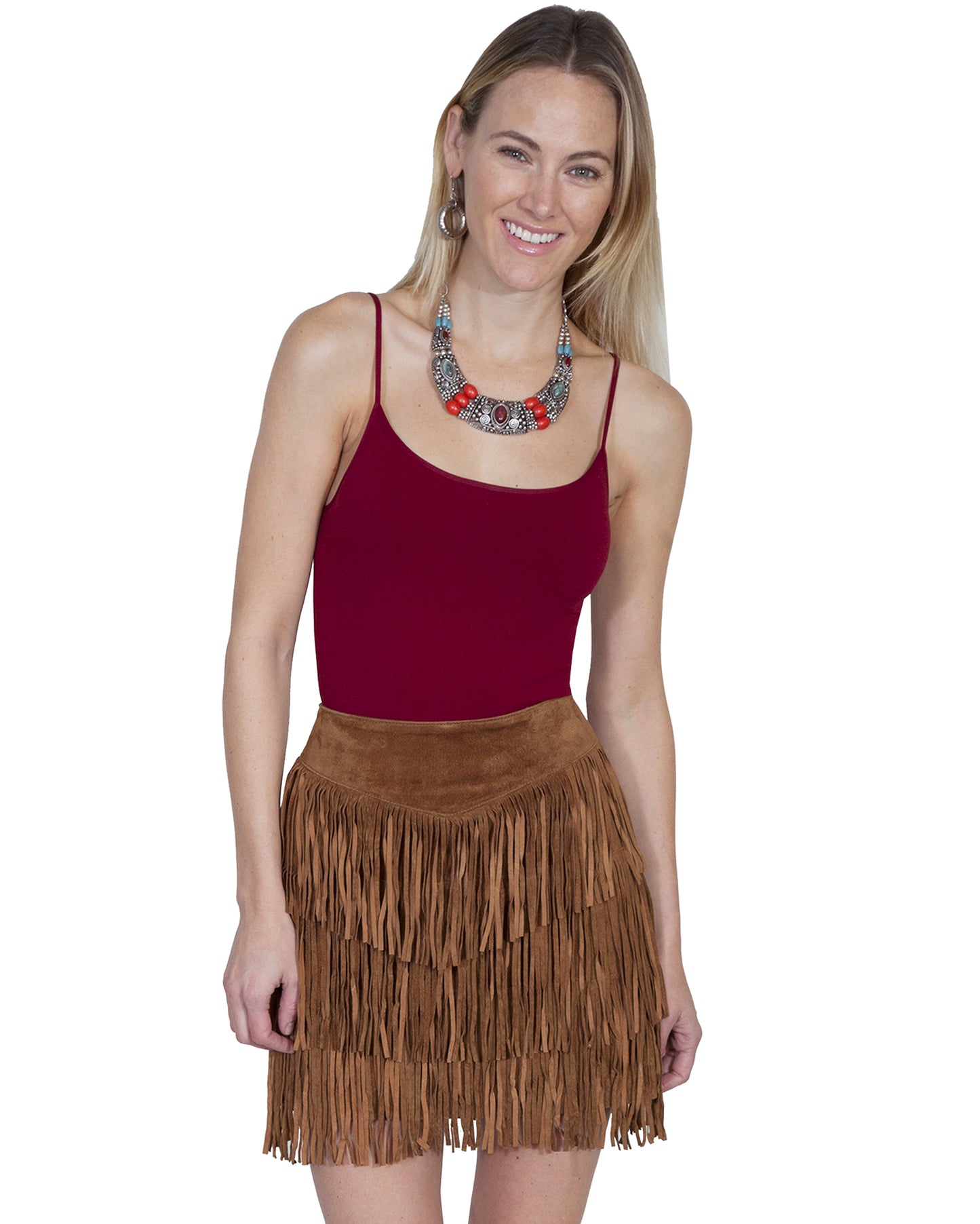 Women's Suede Fringe Skirt by Scully from Skip’s Western Outfitters | SCU-L704-81-XS-CINNAMON