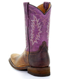 Kid's Two Toned Western Boots - Purple