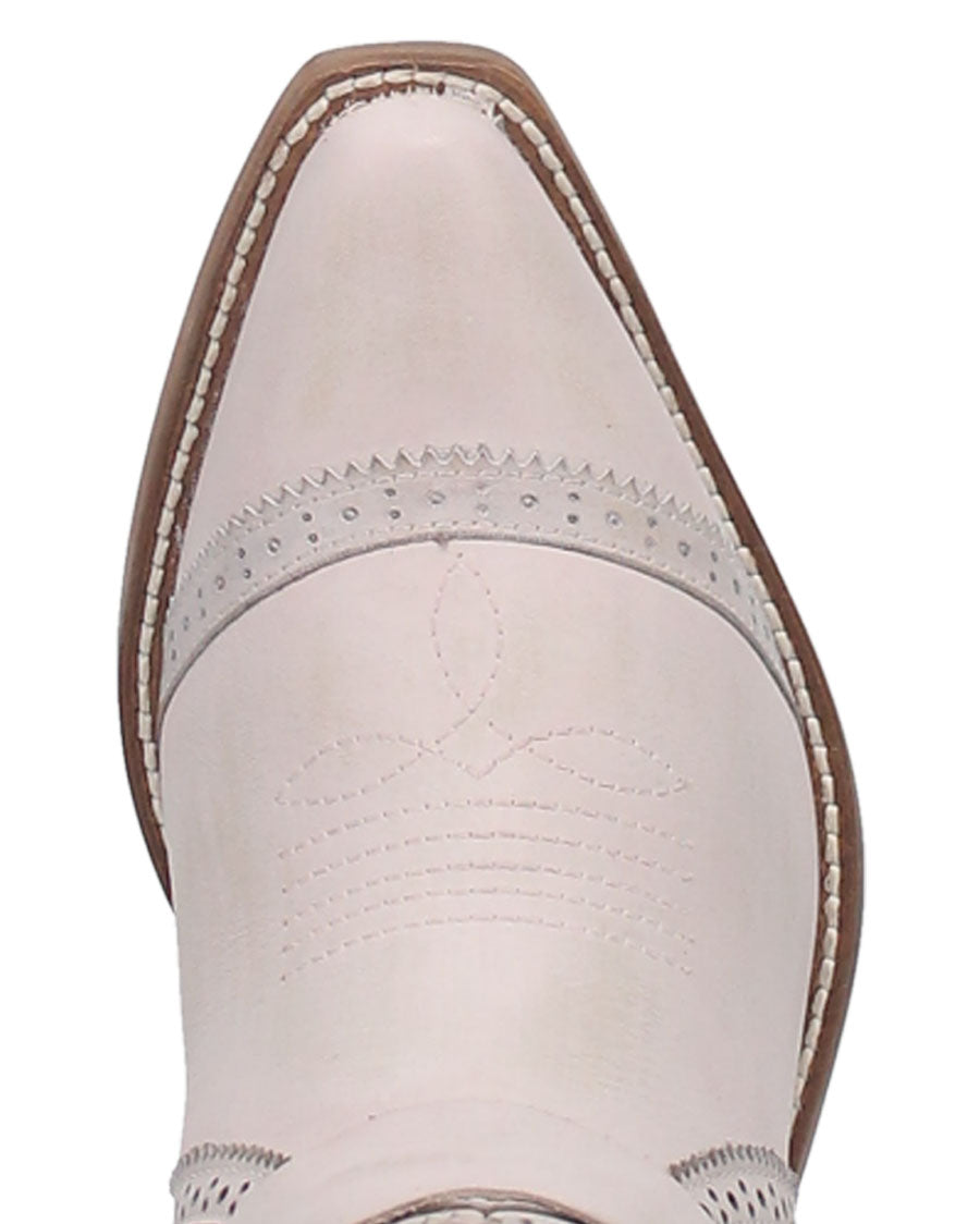 Dingo Women's Gummy Bear Western Booties in Off White with Snip Toe at Skip's Western Outfitters | DI747-OFF-WHITE