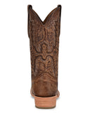 Men's Embroidered Narrow Square Western Boots