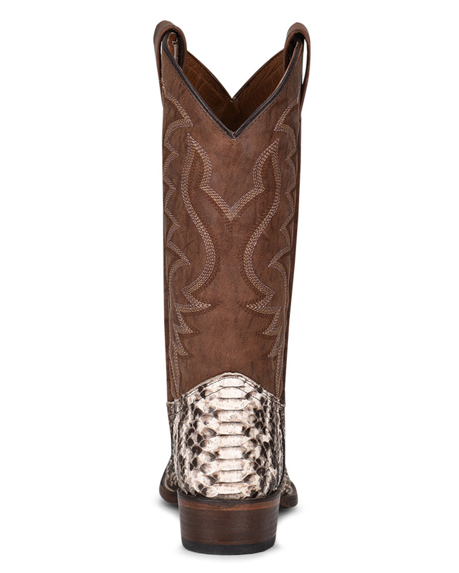 Corral L5830 Men's Handcrafted Round Toe Exotic Python Snake Skin Cowboy Boots in Brown at Skip's Western Outfitters