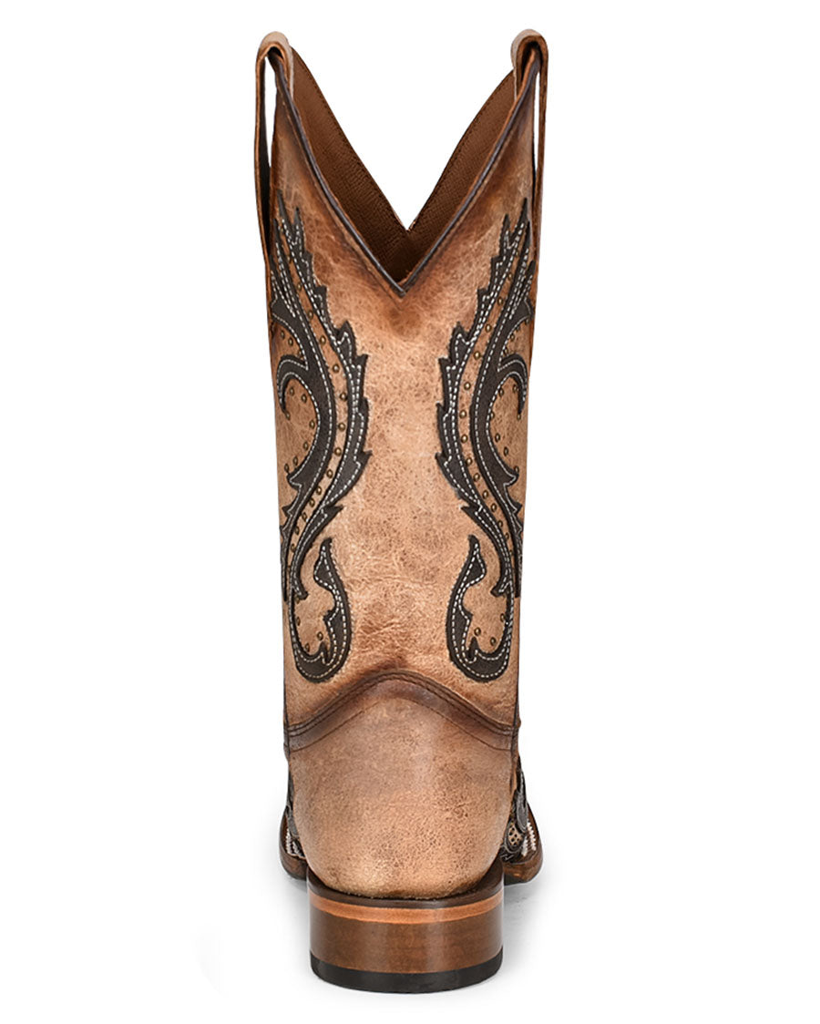 Corral L2052 Women's Handcrafted Wide Square Toe Cowgirl Boots in Brown at Skip's Western Outfitters